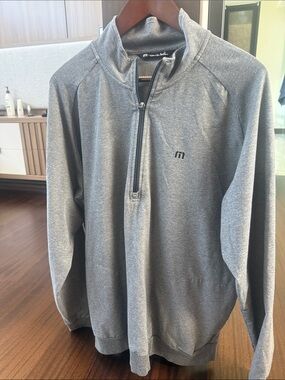 Travis Mathew Heather Gray Lightweight Quarter-Zip Shirt Jacket Golf
